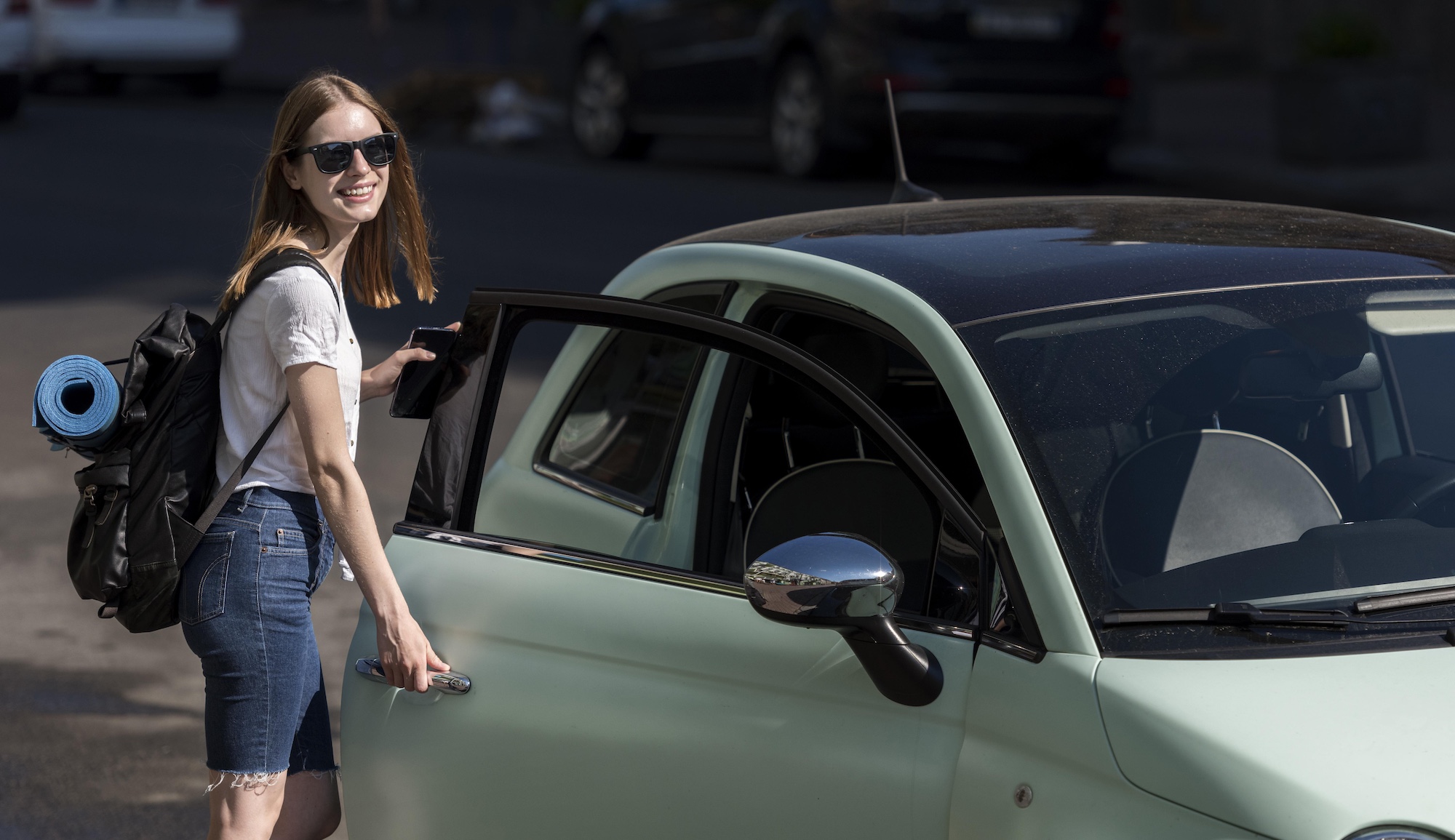 Student Getting into Car