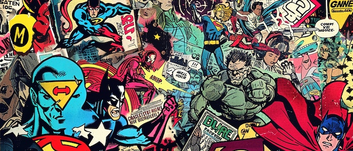 Collage of comic book characters