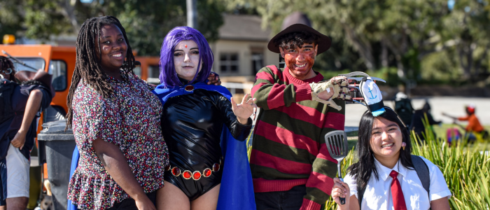 mpc students dressed in halloween costumes