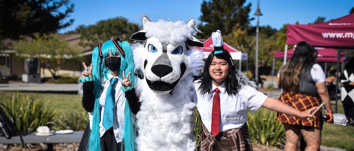 Students Dressed in Costume with Louie