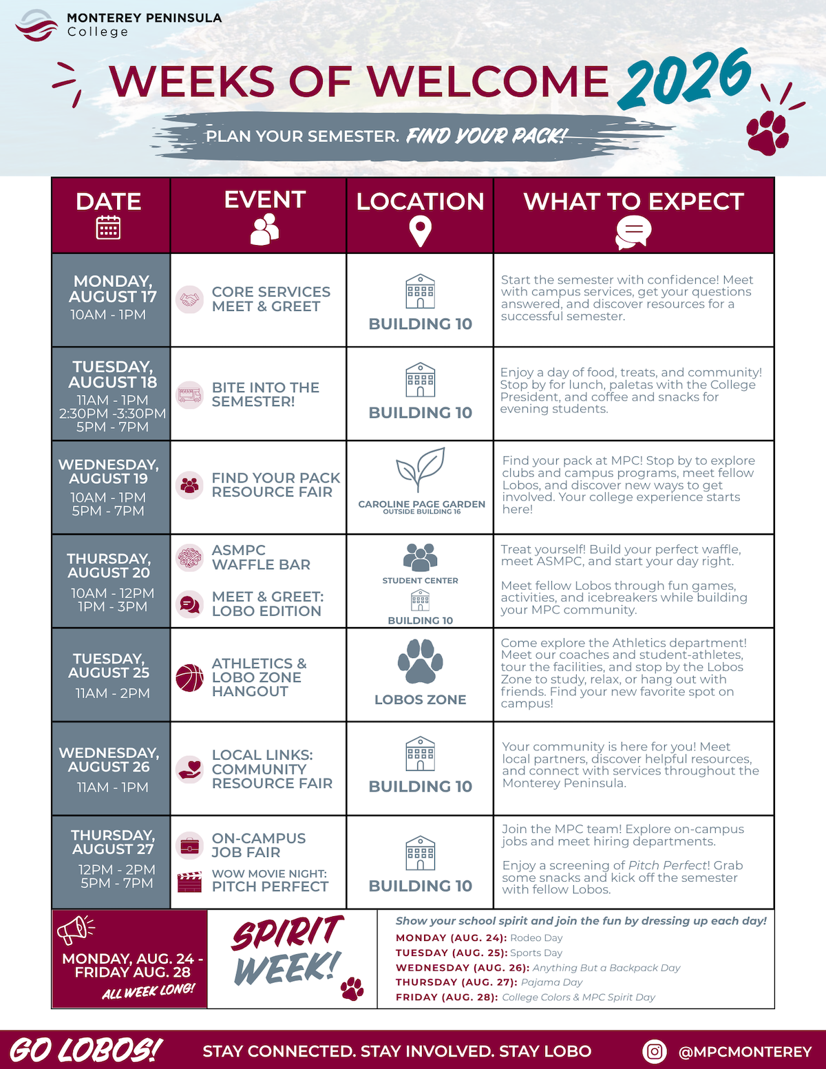 WOW Weeks of Welcome Flyer WOW Weeks of Welcome Flyer