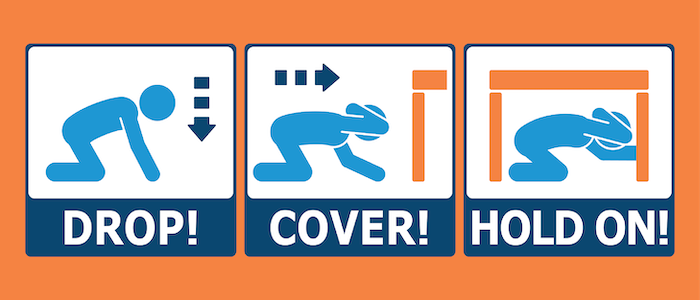 Earthquake safety rules graphic