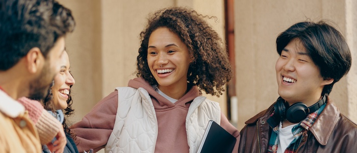 Students Discussing Together at School