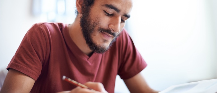Student Working on Application