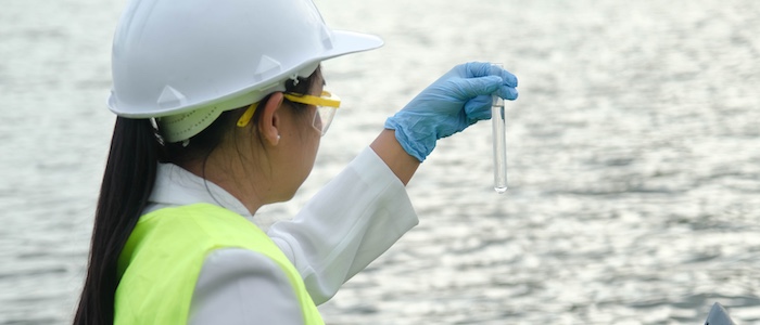 Ocean Scientist Examining Water Sample