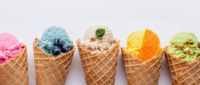 Ice Cream Cones Next to Each Other