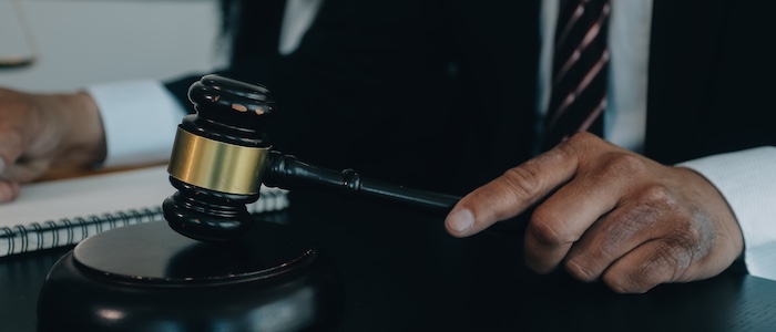 lawyer with gavel in hand