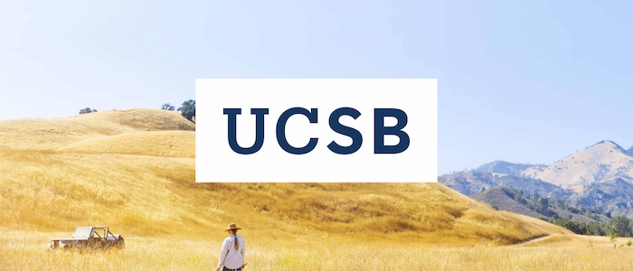 ucsb student surveying a field