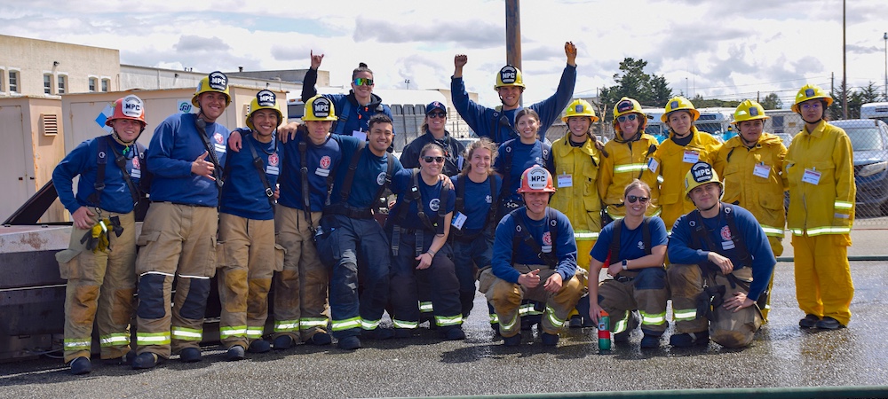 girls firefighter camp group photo