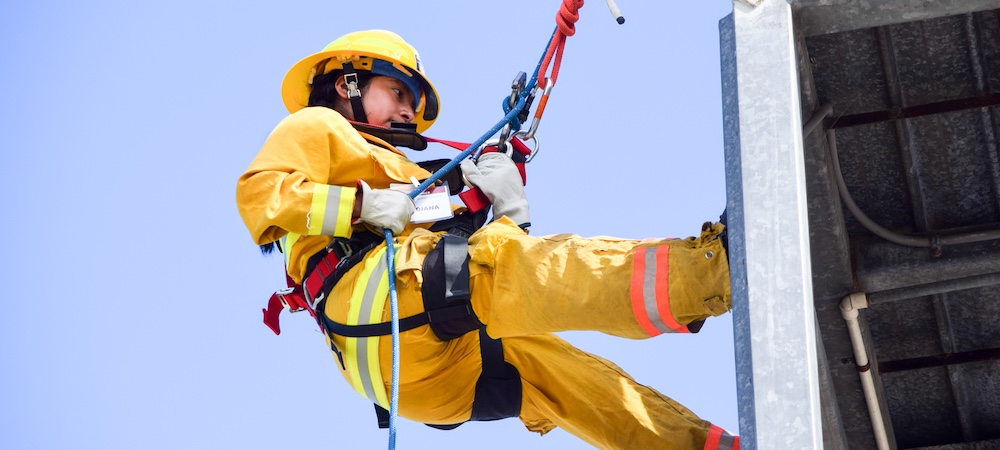 girls firefighter camp participant