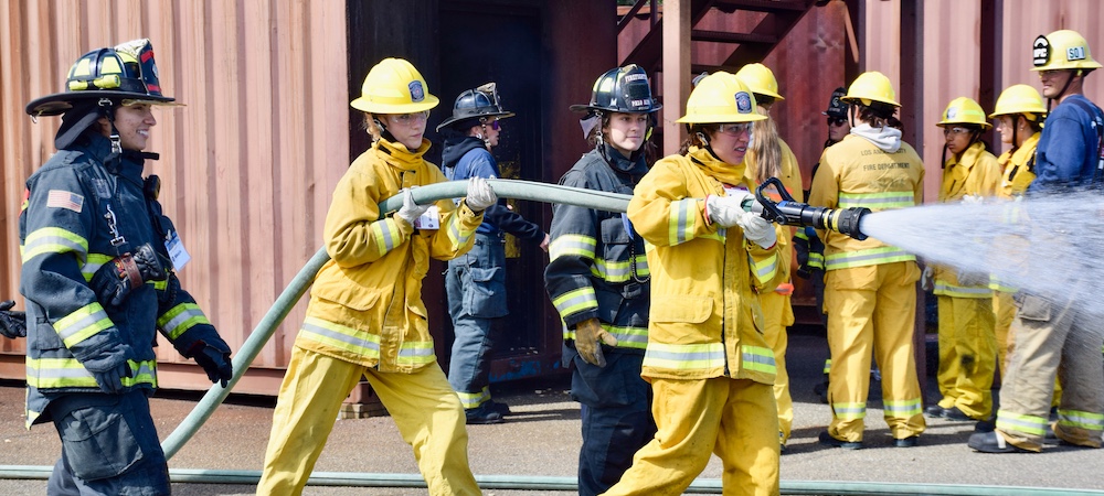 girls firefighter camp participant