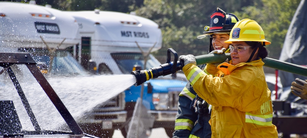 girls firefighter camp participant