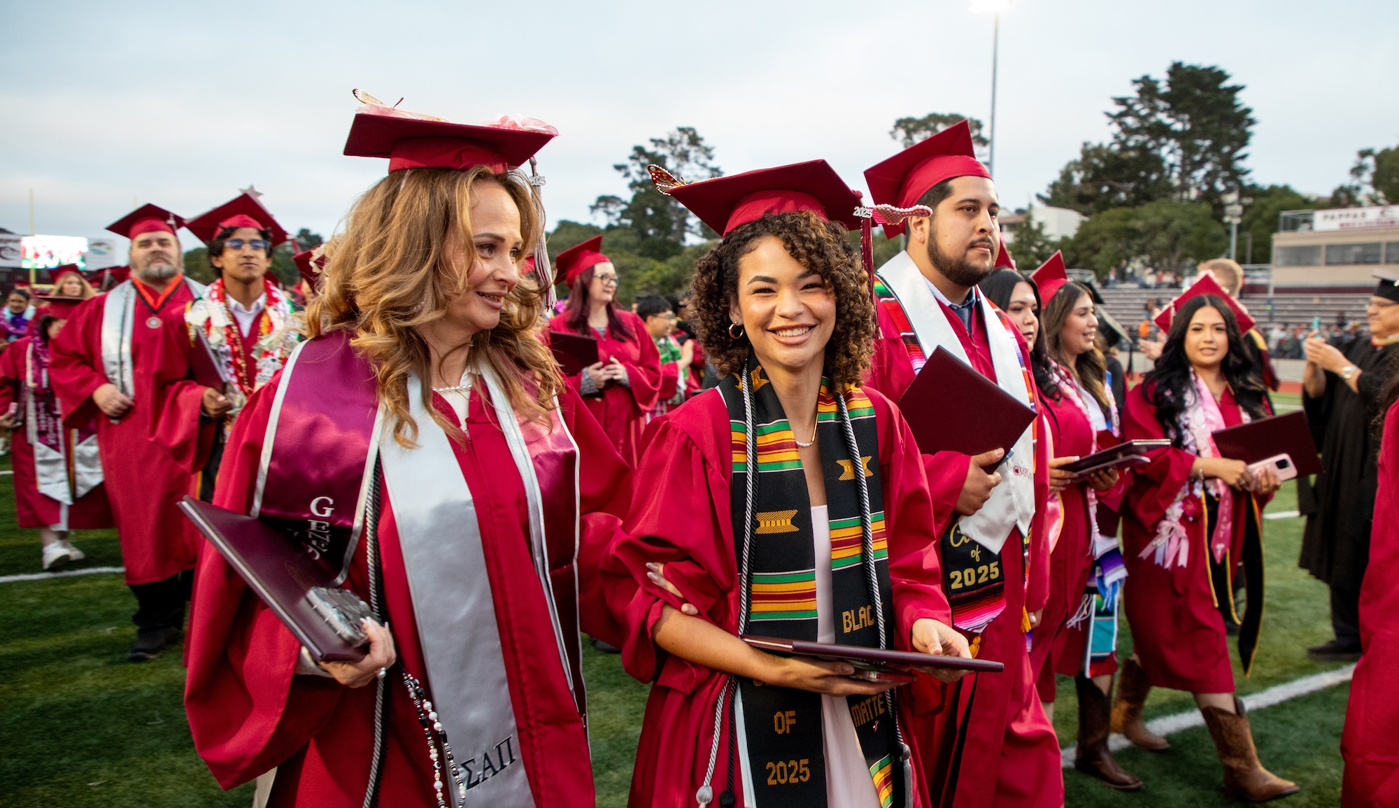 mpc students walking at graduation